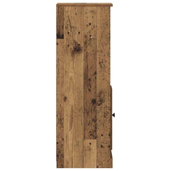 Висок шкаф с чекмедже 3 pcs Старо дърво Инженерно дърво