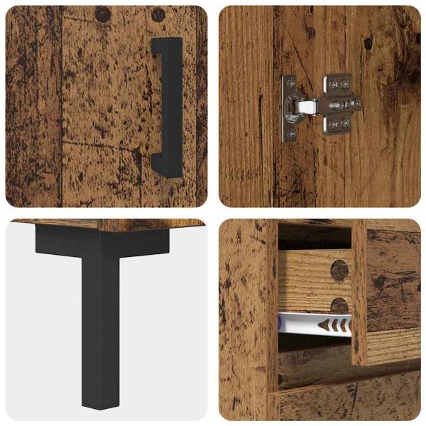 Висок шкаф Старо дърво 69,5 x 34 x 180 см Инженерно дърво