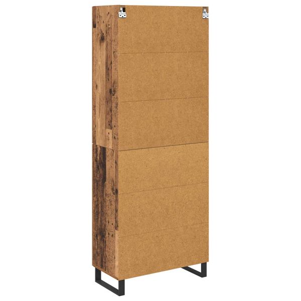 Висок шкаф 2 pcs Старо дърво Инженерно дърво