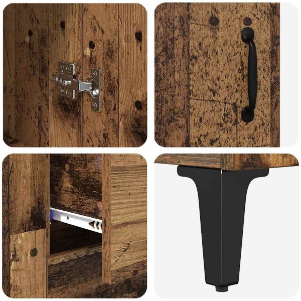 Висок шкаф Старо дърво 69,5 x 34 x 180 см Инженерно дърво