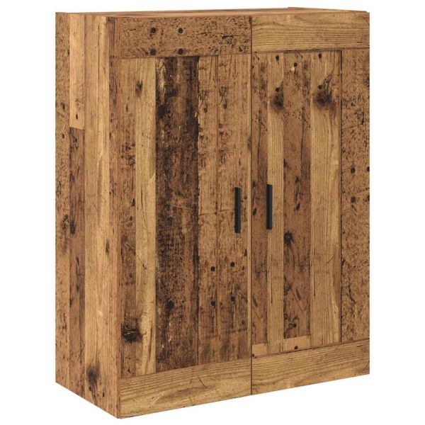 Висок шкаф 2 pcs Старо дърво Инженерно дърво