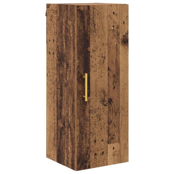 Висок шкаф 2 pcs Старо дърво Инженерно дърво