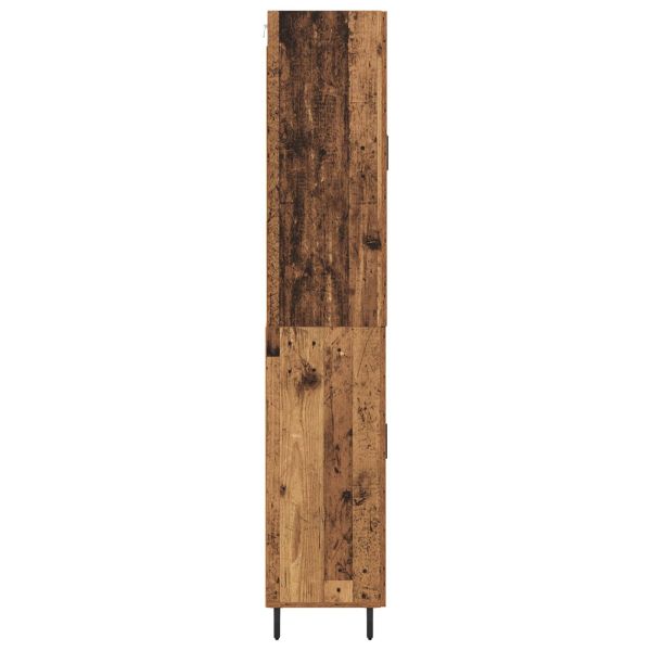 Висок шкаф с чекмедже 2 pcs Старо дърво Инженерно дърво