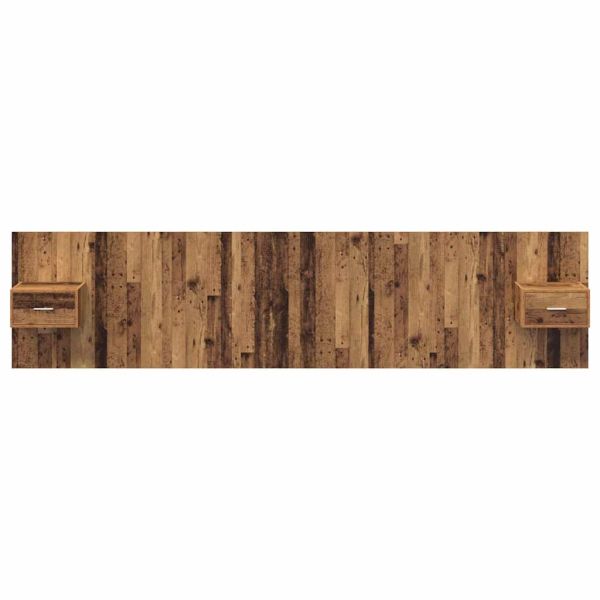 Табла с шкаф с чекмедже 3 pcs Старо дърво Инженерно дърво