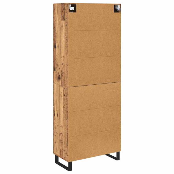 Висок шкаф с чекмедже 2 pcs Старо дърво Инженерно дърво