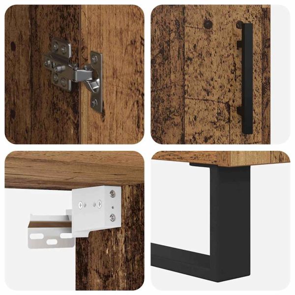 Висок шкаф 2 pcs Старо дърво 69,5 x 34 x 180 см