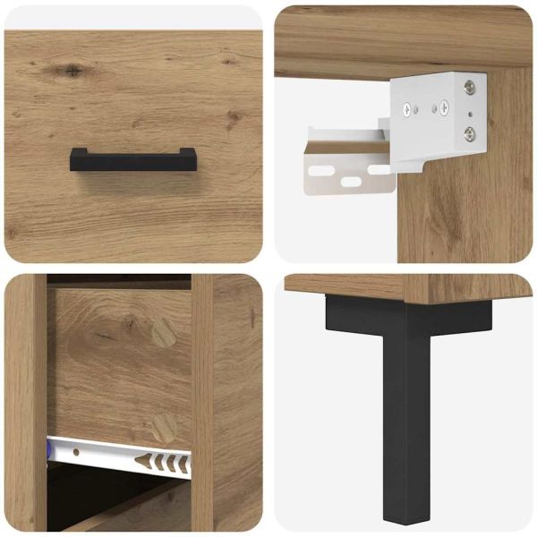 Висок шкаф с чекмедже Дъб 69,5 x 34 x 180 см Инженерно дърво