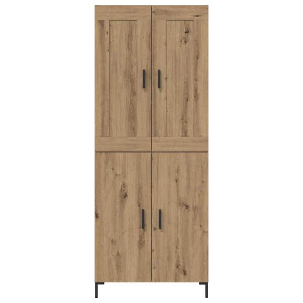 Висок шкаф 2 pcs Дъб Инженерно дърво