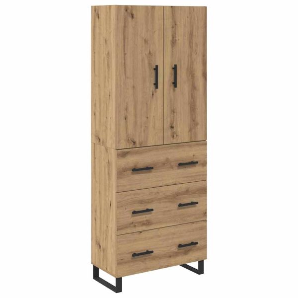 Висок шкаф с чекмедже 2 pcs Дъб 69,5 x 34 x 180 см