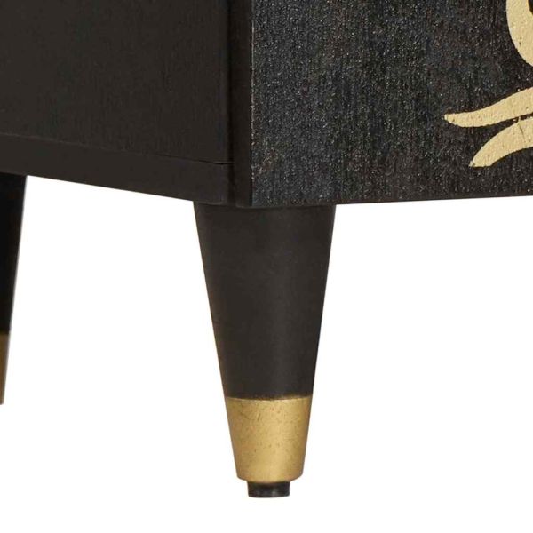 Служебен шкаф Черно 60 x 33 x 75 cm Солидно мангово дърво