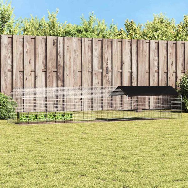 Клетка за заек Сребрист 400 x 78 x 78 см Галванизирана стомана