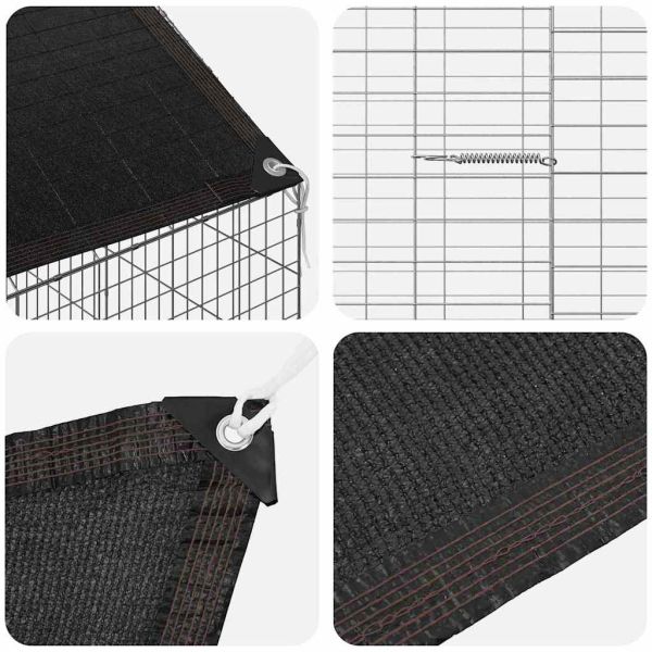 Клетка за заек Сребрист 400 x 78 x 78 см Галванизирана стомана