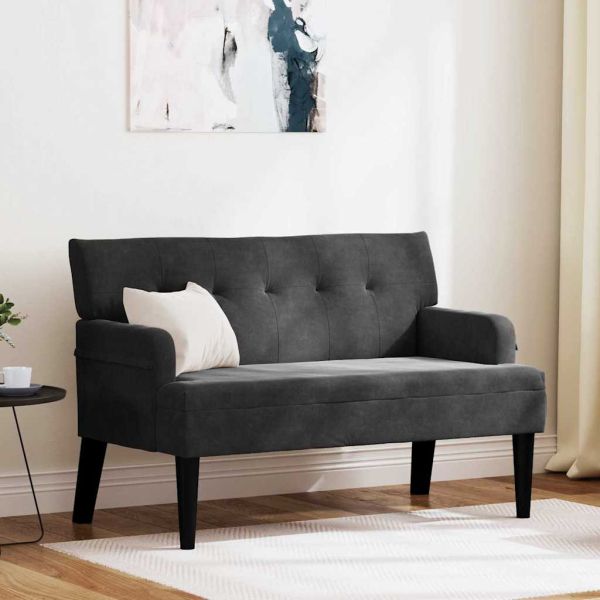 Пейка Честърфилд Черно 112 x 65,5 x 75 см Кадифе