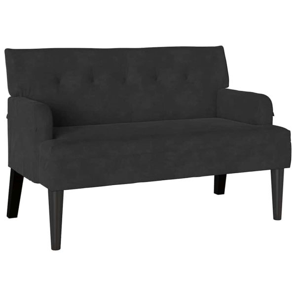 Пейка Честърфилд Черно 112 x 65,5 x 75 см Кадифе