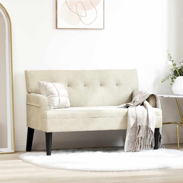 Пейка Честърфилд Крем 112 x 65,5 x 75 см Кадифе
