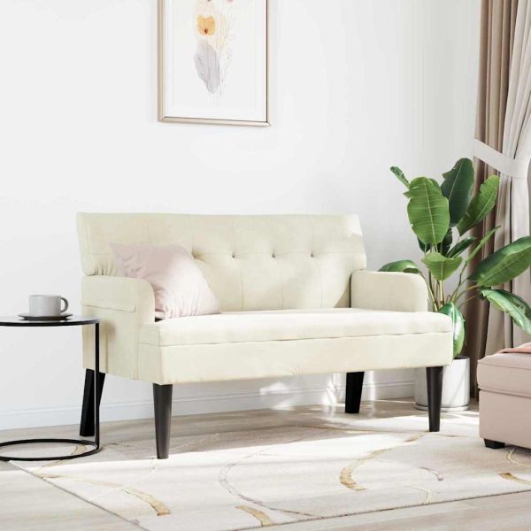 Пейка Честърфилд Крем 112 x 65,5 x 75 см Кадифе
