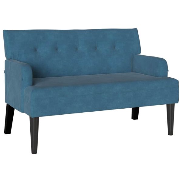 Пейка Честърфилд Синьо 112 x 65,5 x 75 см Кадифе