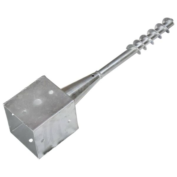 Заземителни колове 2 бр сребро 12x12x56 см поцинкована стомана