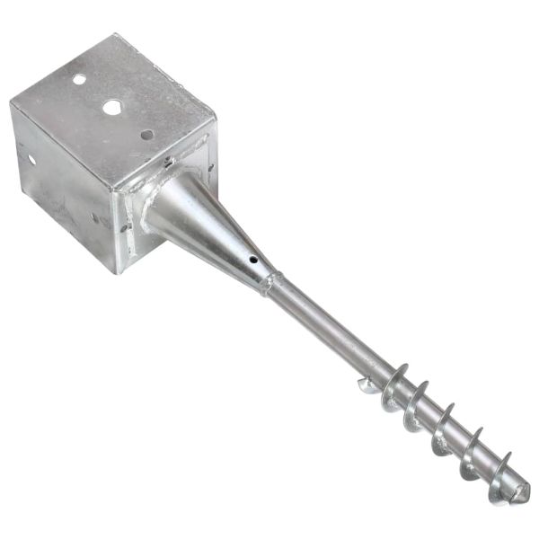 Заземителни колове 2 бр сребро 12x12x56 см поцинкована стомана