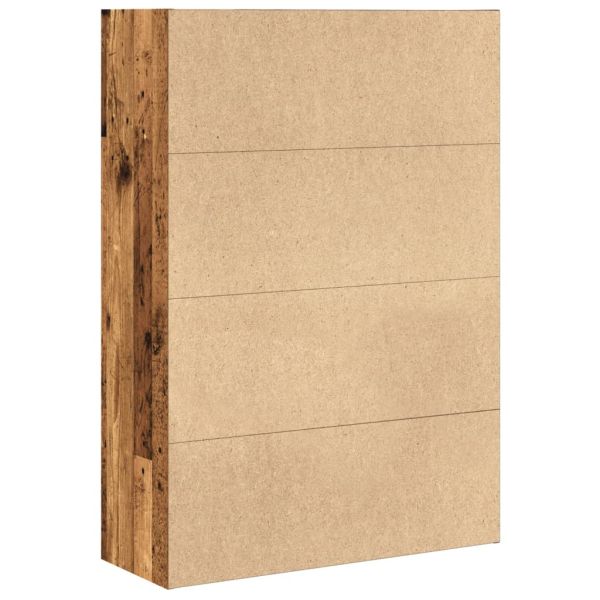 Библиотека, старо дърво, 80x30x114 см, инженерно дърво