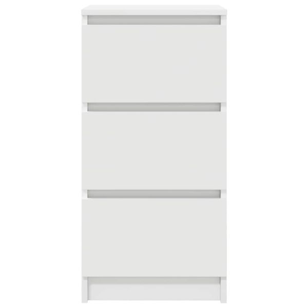 Сайдборд, бял, 37,5x35x76 см, инженерно дърво