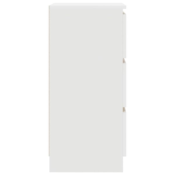 Сайдборд, бял, 37,5x35x76 см, инженерно дърво