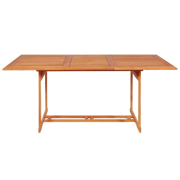 Градински трапезен комплект, 7 части, тиково дърво масив