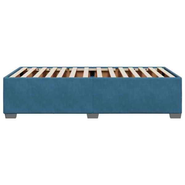 Рамка за легло, синя, 100x200 см, кадифе