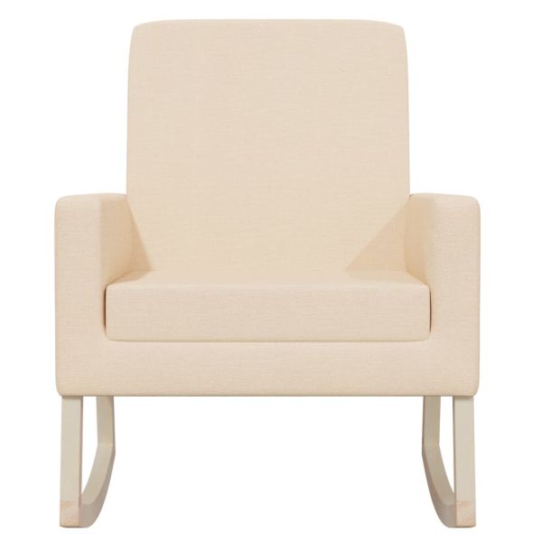 Люлеещ се стол, кремав, текстил