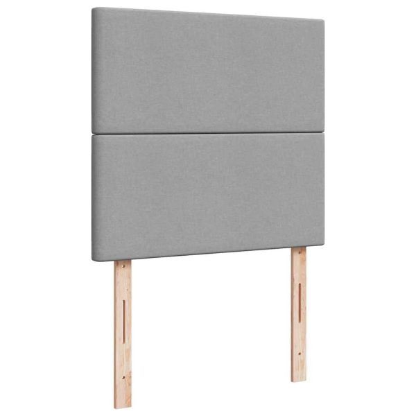 Османска легло с матрак и LED, светлосиво, 80x200 см, плат