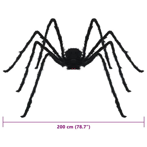 Декорация с паяк за Хелоуин 3 бр. Черно 200 cm