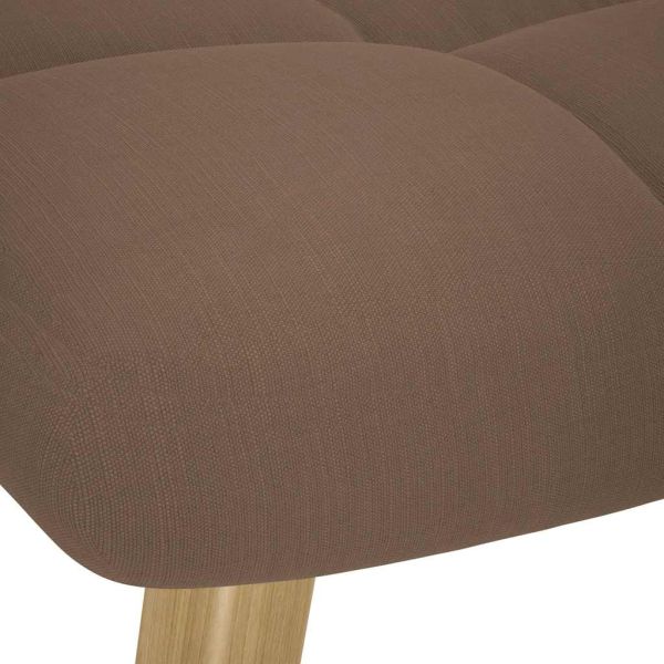 Люлеещ се стол с табуретка, кафяв, плат