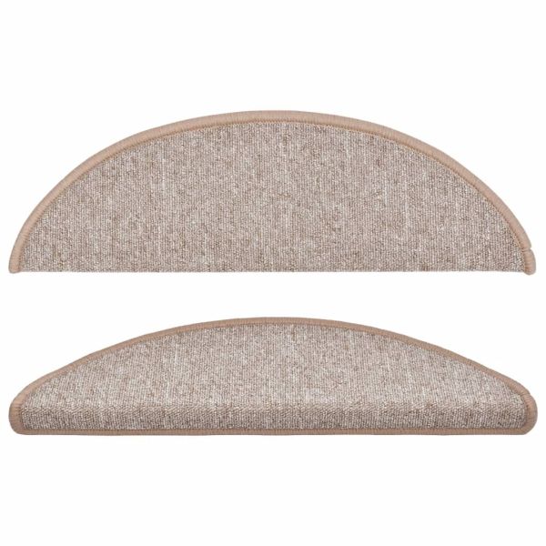 Изтривалки за стълби, 10 бр., 56x17x3 см, светлокафяви, полукръгли