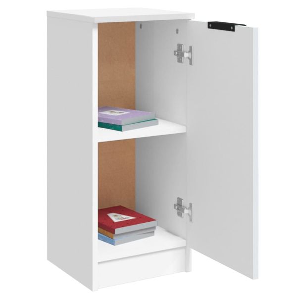 Сайдборд, бял, 30x30x70 см, инженерно дърво