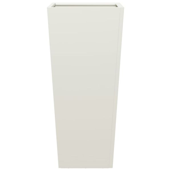 Градинска кашпа, бял, 35x35x75 см, стомана