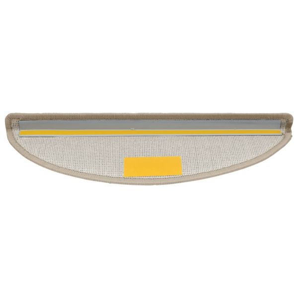 Изтривалки за стълби, 15 бр., 56x17x3 см, бежови, полукръгли