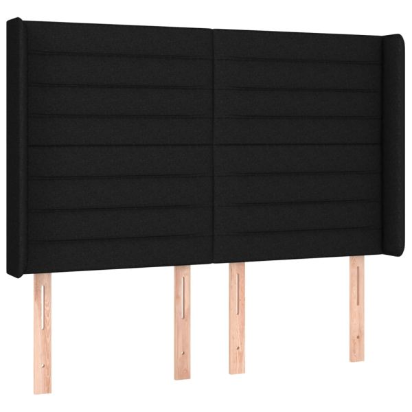 Боксспринг легло с матрак и LED, черно, 140x190 см, плат