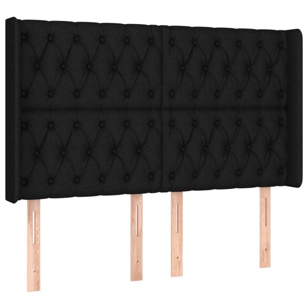 Боксспринг легло с матрак и LED, черно, 140x190 см, плат