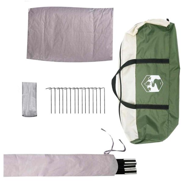 Четириместна шатра с покрив Зелен 505 x 450 x 248 см