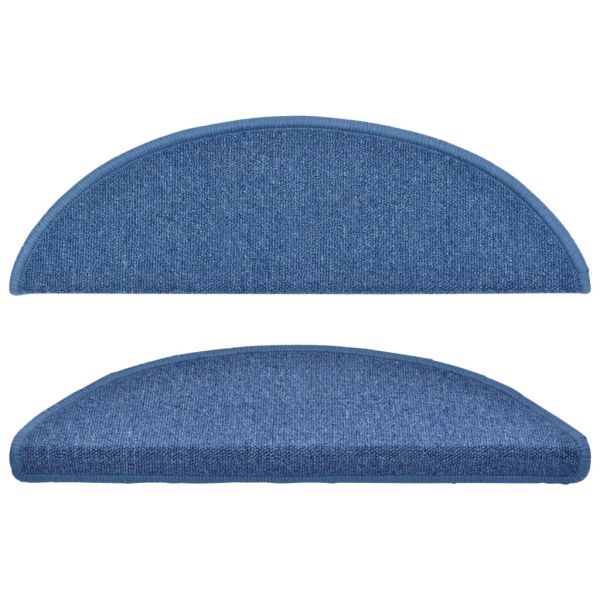 Изтривалки за стълби, 10 бр., 56x17x3 см, сини, полукръгли