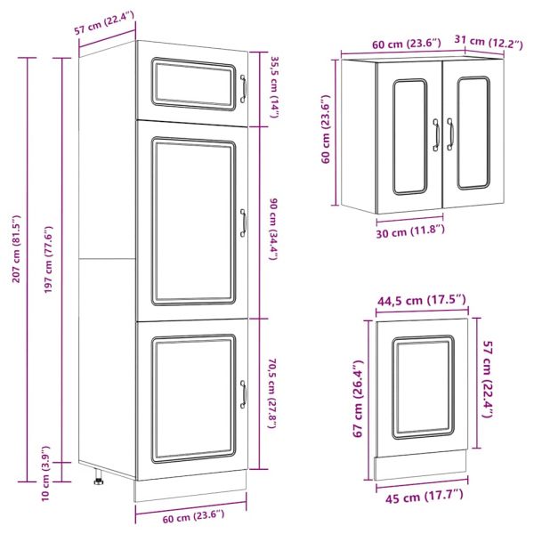 Комплект кухненски шкафове от 8 части Kalmar, инженерно дърво