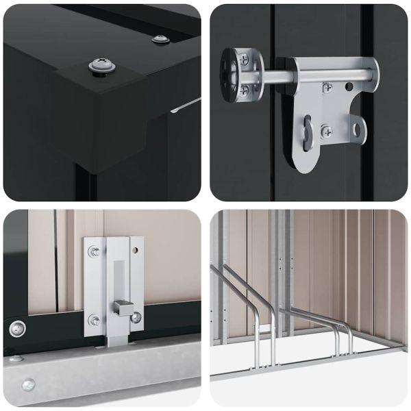 Приют за велосипеди 3 pcs Антрацит 216 x 207 x 158 см Метал