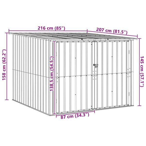 Приют за велосипеди 3 pcs Антрацит 216 x 207 x 158 см Метал