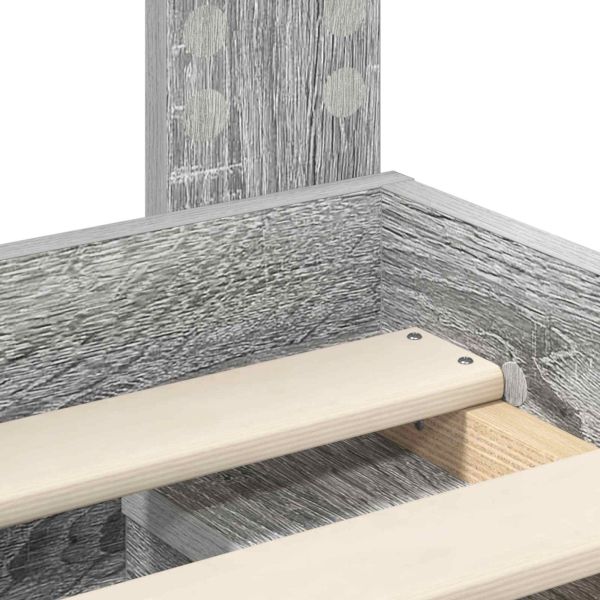 Рамка за легло Сив Сонома 75 x 190 cm Солидно борово дърво