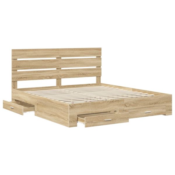 Рамка за легло Сонома дъб 200 x 200 cm Инженерно дърво