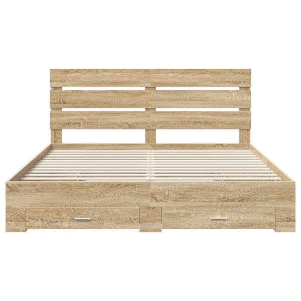Рамка за легло Сонома дъб 200 x 200 cm Инженерно дърво