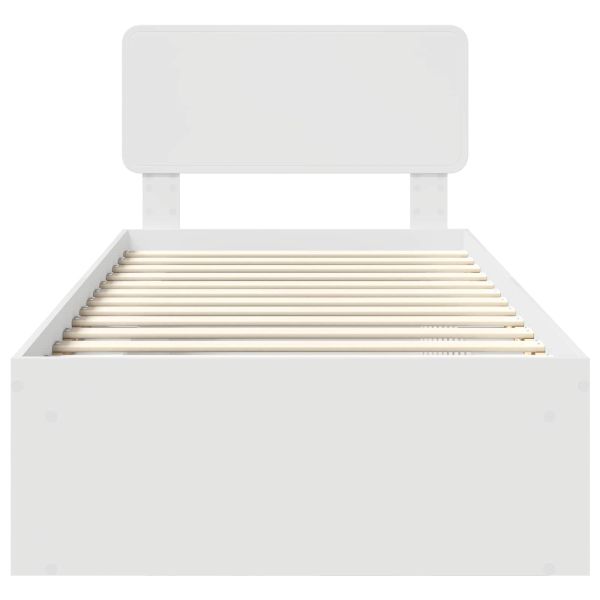 Рамка за легло с таблото Бяло 75 x 190 cm Солидно борово дърво