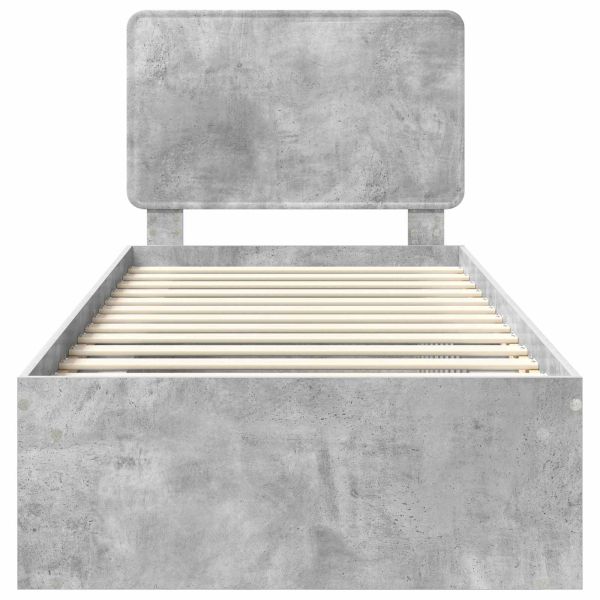 Рамка за легло Бетоново сиво 100 x 200 cm Солидно борово дърво