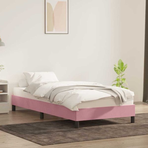 Рамка за легло без матрак Pink 90x220 cm Кадифе