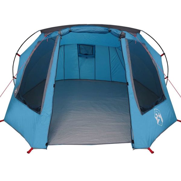 Тунелен палатка за 3 души Синьо и сиво 328 x 228 x 115 см